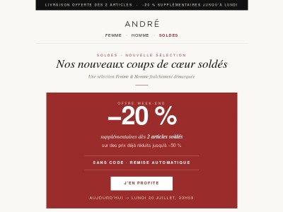 Dernières heures − 20 % de réduction supplémentaires