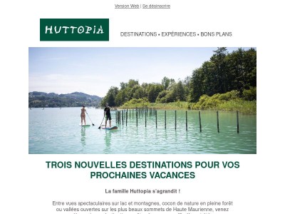 Trois nouvelles destinations Huttopia à découvrir !