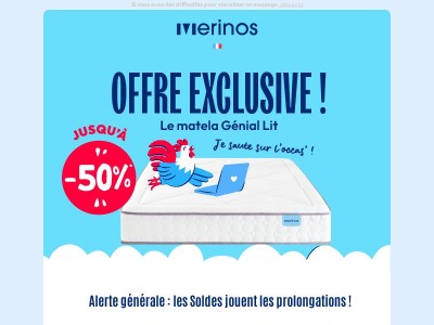 🚨 ALERTE PROLONGATIONS : les soldes continuent chez Merinos !