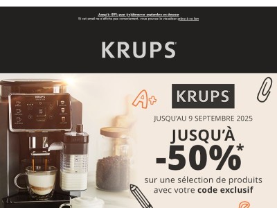 Rentrée caféinée : vos essentiels Krups à prix réduits