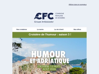 Embarquez pour la Croisière de l'humour : saison 3 !