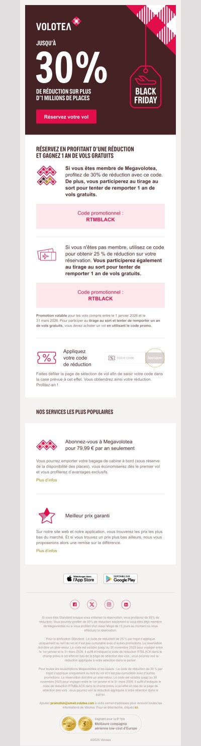 Le Black Friday prend son envol avec jusqu’à 30% de réduction