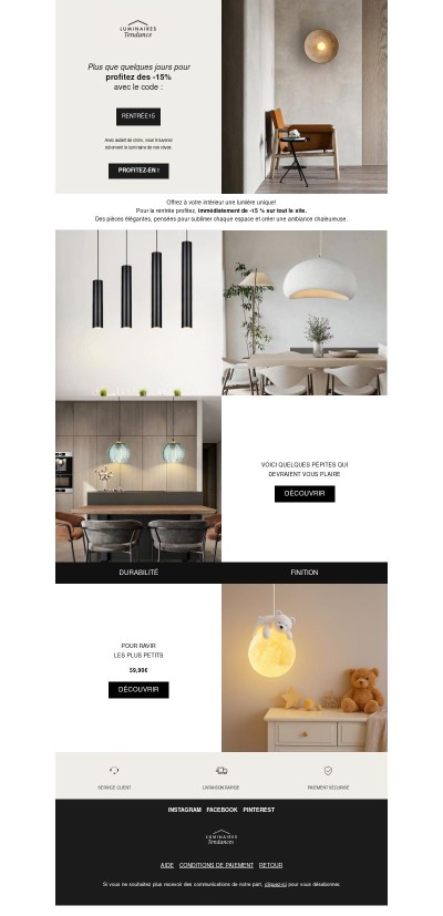 Illuminez vos espaces avec -15% de réduction !