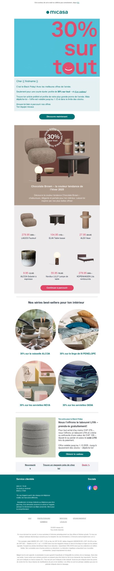 Tu as vu? 30% sur tout!