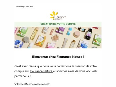 Confirmation de la création de votre compte