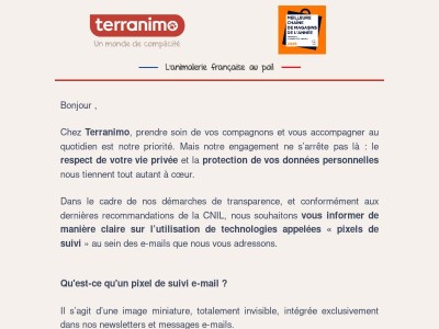 Information relative à nos communications.