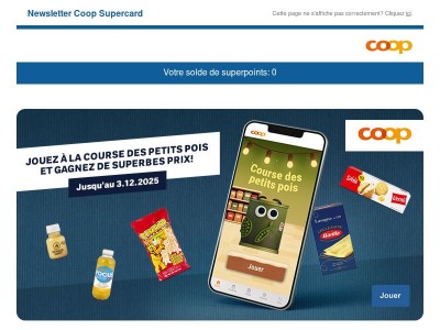 🎁 Gagnez chaque jour des prix immédiats en jouant à la «Course des petits pois» dans l'appli Coop!  🫛