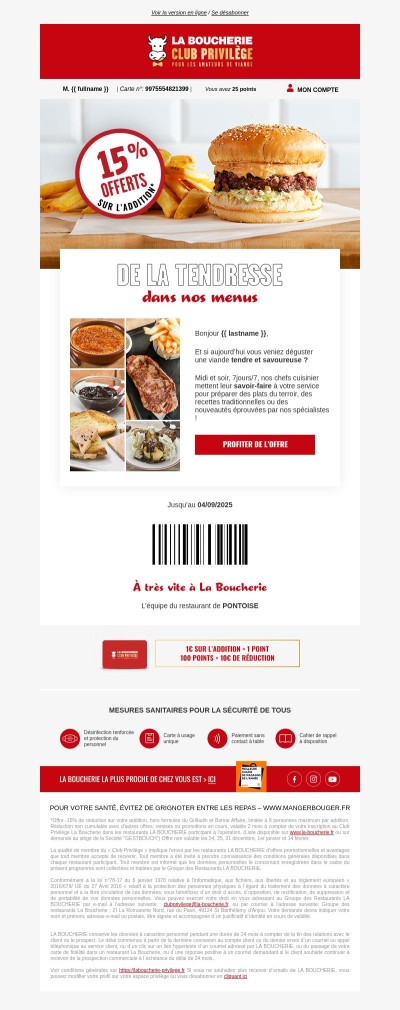 Votre plaisir est à la carte : 15% de réduction offerts !