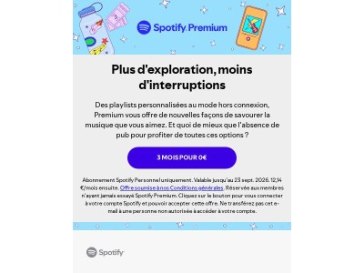 Profitez pleinement de votre musique avec 3 mois de Spotify Premium pour 0€