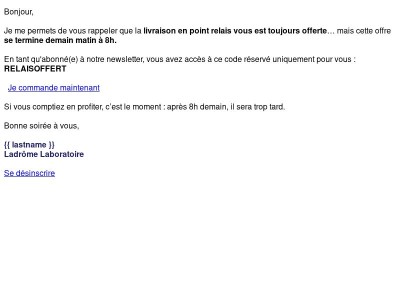 Dernières heures pour la livraison offerte 🚨