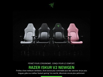 🪑🎮️Dernier arrivage: RAZER ISKUR V2 NEWGEN