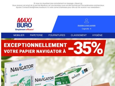 Jusqu’à -35% sur le papier Navigator