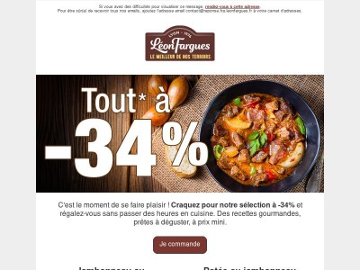 -34% sur une sélection ultra gourmande