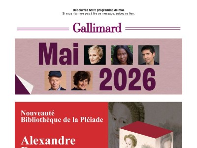 🌼 Le programme de mai des Éditions Gallimard​