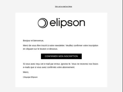 Merci de votre inscription sur Elipson
