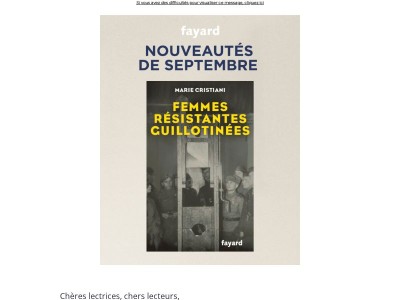 Les nouveautés des Éditions Fayard