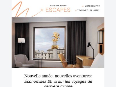 Commencez l’année 2026 en voyageant avec - 20 %