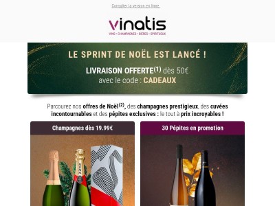 Sprint de NOËL 🌟🍾 Jusqu'à -34% + Livraison OFFERTE 72h seulement !