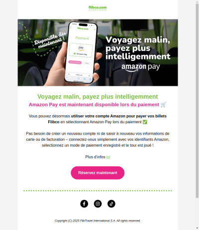 Nouveau ! Amazon Pay maintenant disponible sur flibco.com