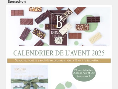 Le calendrier de l'avent bernachon 2025 est disponible en précommande !