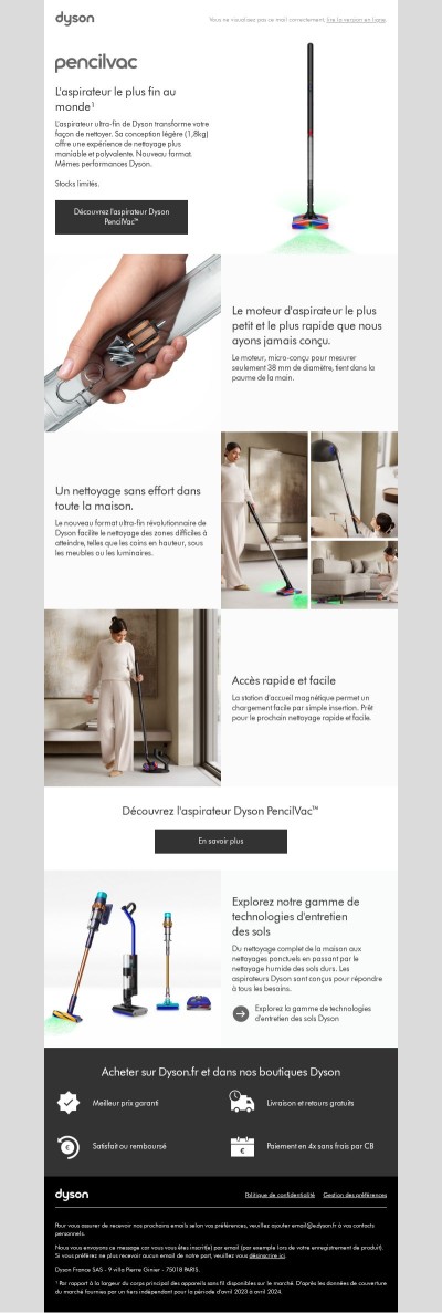 L'aspirateur le plus fin au monde¹