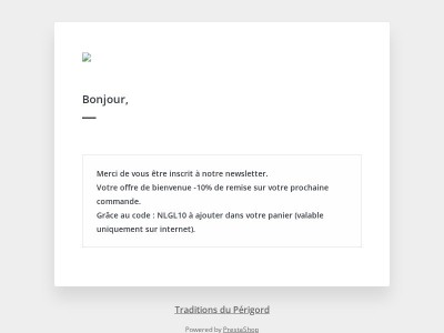 [Traditions du Périgord] Confirmation d'inscription à la newsletter