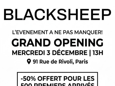 PARIS: Votre Invitation pour l'Ouverture BLACKSHEEP Showroom : 3 décembre ⚡️