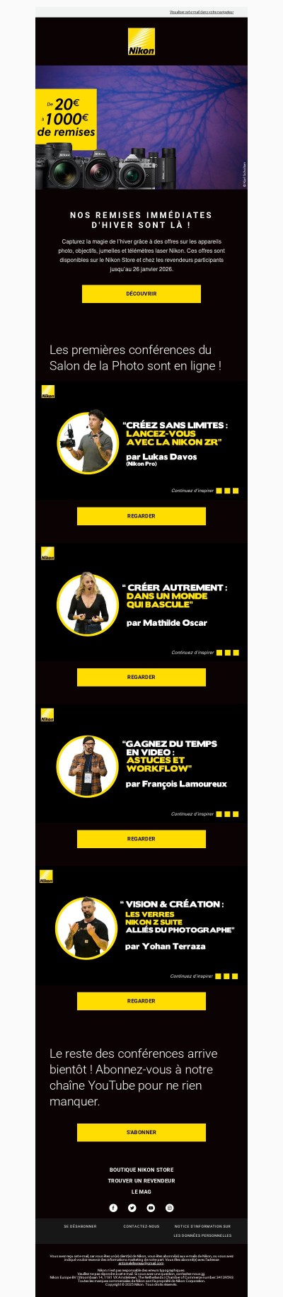 Remises immédiates : capturez l'hiver avec Nikon