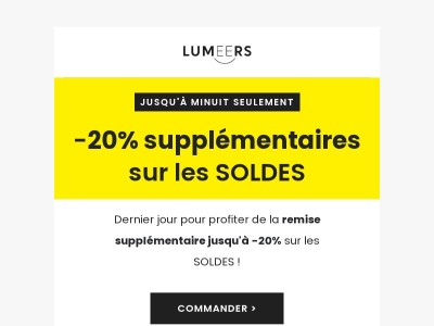 Dernier jour : -20% supplémentaires 🚨