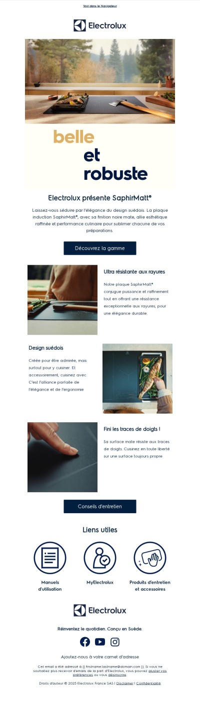 Electrolux présente SaphirMatt®, belle et robuste