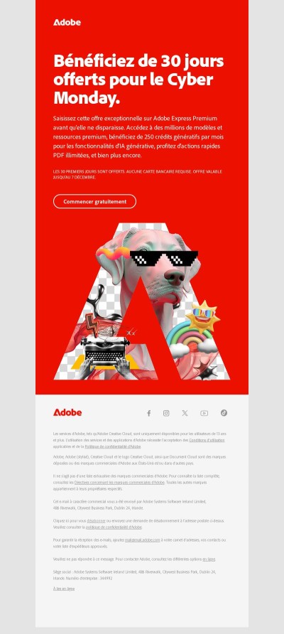 Ne laissez pas passer notre offre Cyber Monday sur Adobe Express Premium