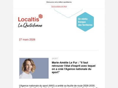 Actualités Localtis du lundi 30 mars 2026