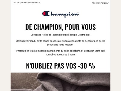 Joyeuses Fêtes de la part de Champion ❤️