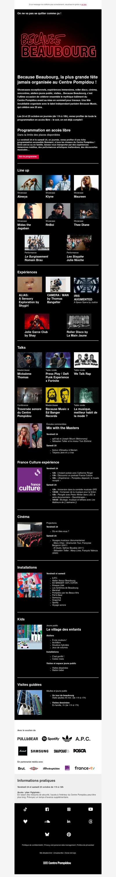 Because Beaubourg | Profitez de la programmation en accès libre