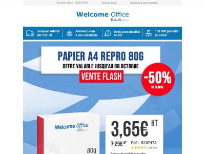 Offre flash : votre papier A4 à -50 %