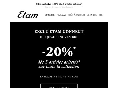 Offre exclusive : -20% dès 3 articles achetés* ✨