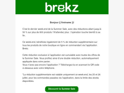 Les promotions de la Summer Sale touchent à leur fin!
