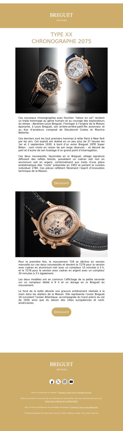 BREGUET 250 - Type XX Chronographe 2075