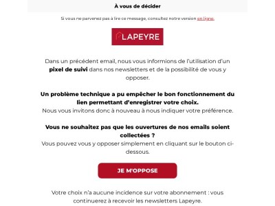 Nous vous invitons à confirmer votre choix