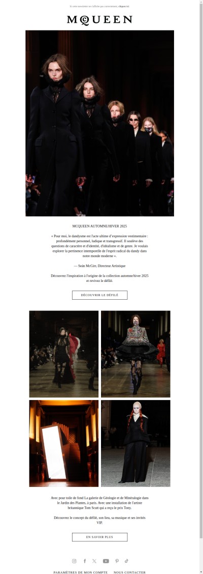McQueen Automne/Hiver 2025