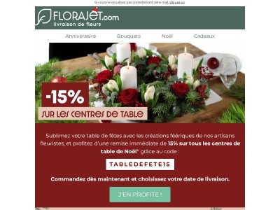 Centres de table de Noël : -15% sur la collection !