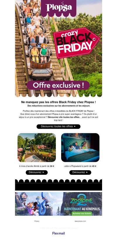 🖤 BLACK FRIDAY: Accès illimité à Plopsaland pour seulement 55 € ?