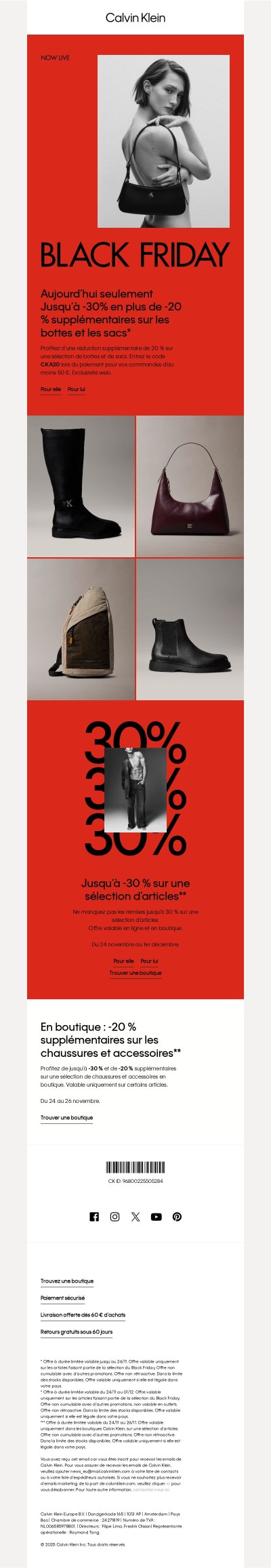 Offre du jour : -20 % supplémentaires sur les bottes et les sacs