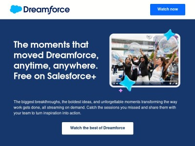 The best of Dreamforce, on demand and free on Salesforce+