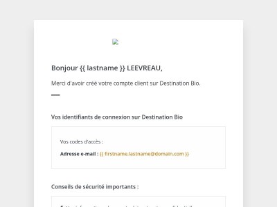[Destination Bio] Bienvenue !