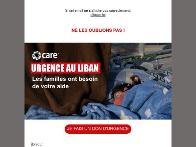 Nous sommes inquiets, car nous n'avons plus de dons pour le Liban