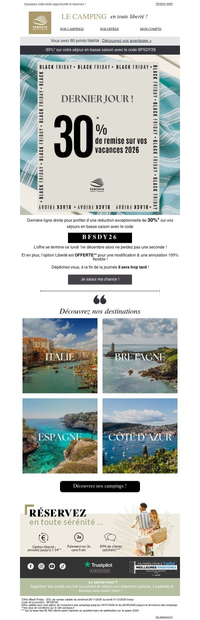 Black Friday : DERNIER JOUR à -30% !