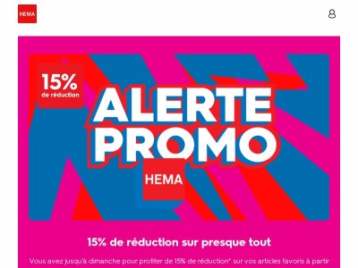 📢 ALERTE PROMO : 15% de réduction sur presque tout à partir de 20.- | exclu web