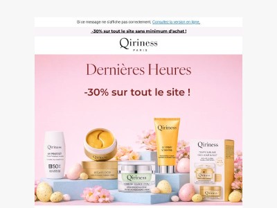 Dernières Heures : -30% sur tout le site