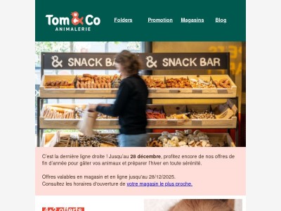 Derniers jours ! Offres de fin d’année pour vos animaux jusqu’au 28/12